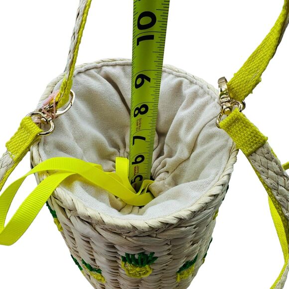 New Rachel Ashwell Pineapple Handbag Rattan Jute Crossbody North South Purse - Picture 9 of 16